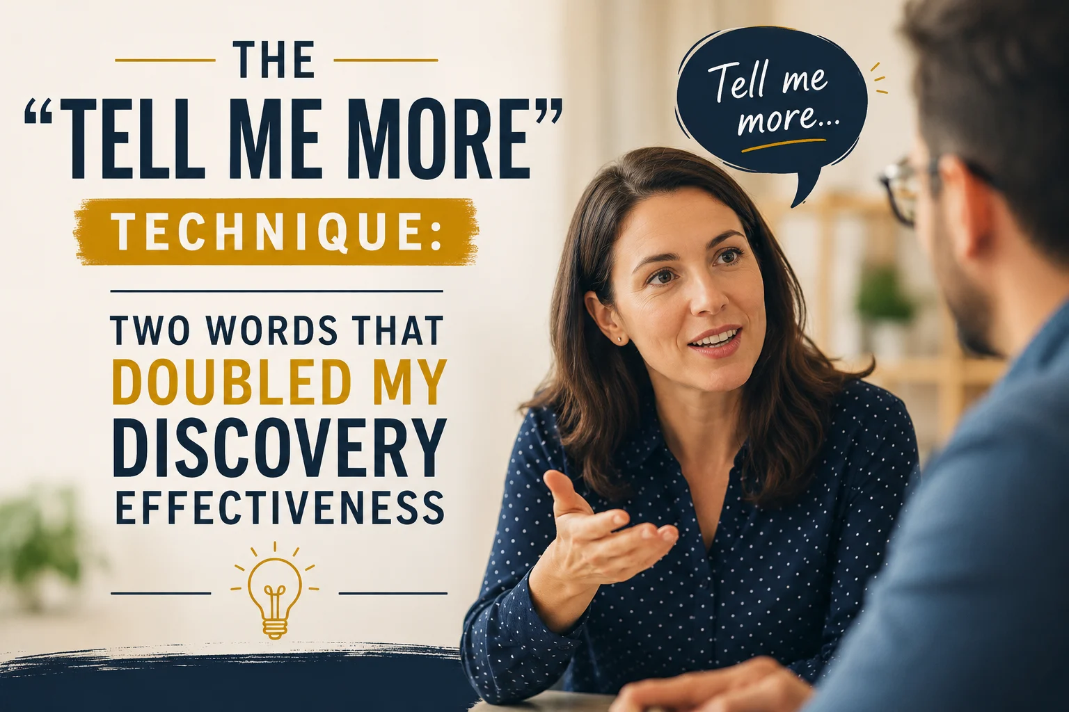 The "Tell Me More" Technique: Two Words That Doubled My Discovery Effectiveness