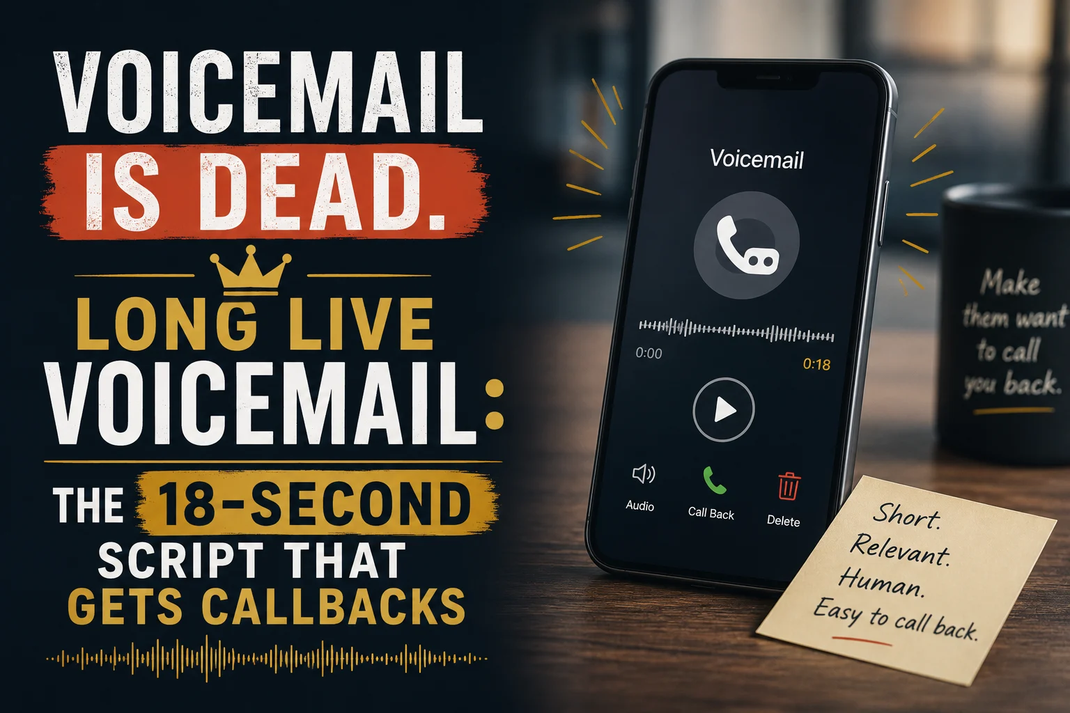 Voicemail Is Dead. Long Live Voicemail: The 18-Second Script That Gets Callbacks